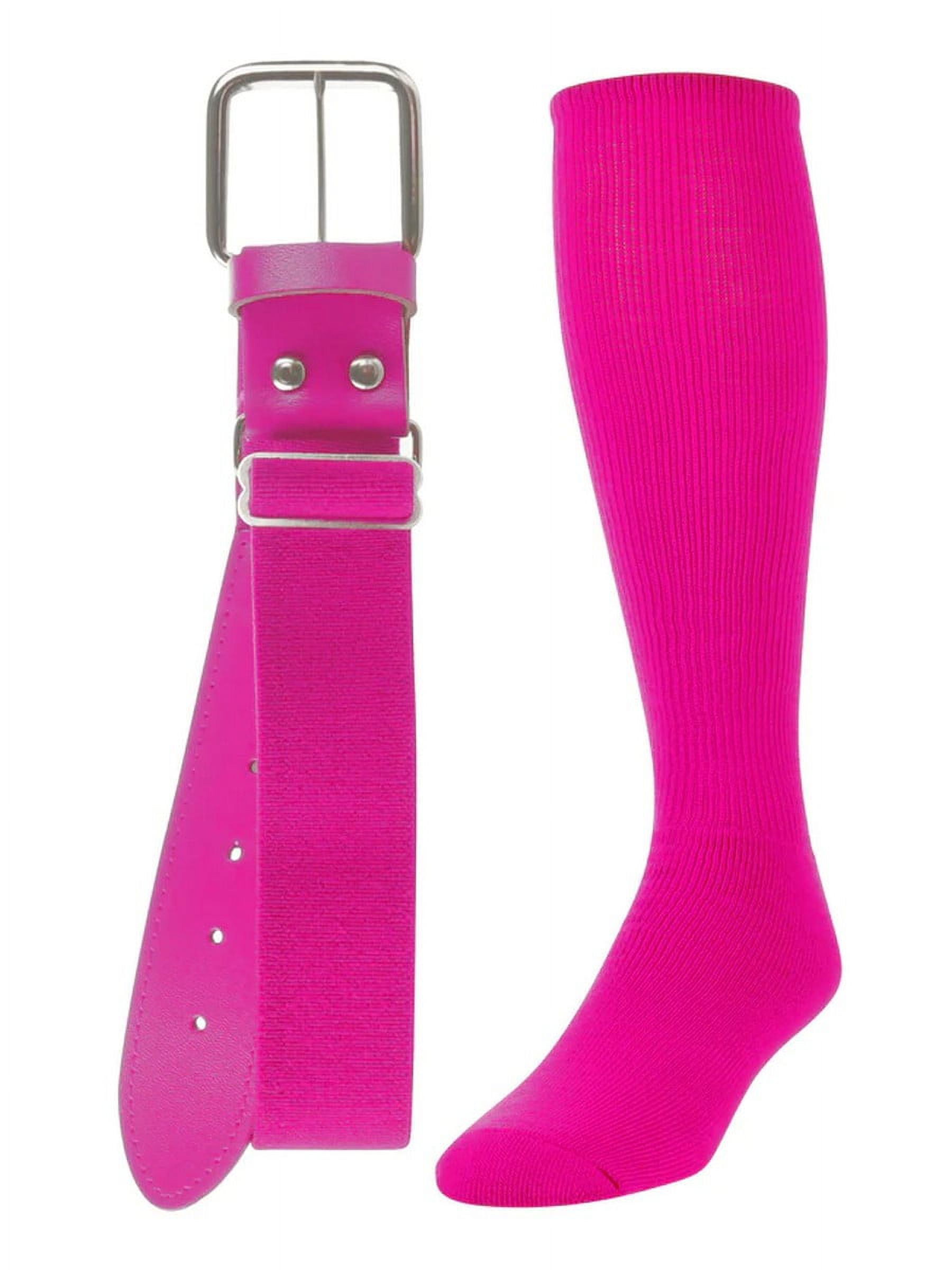 TCK Baseball Sock & Belt Combo MD Hot Pink