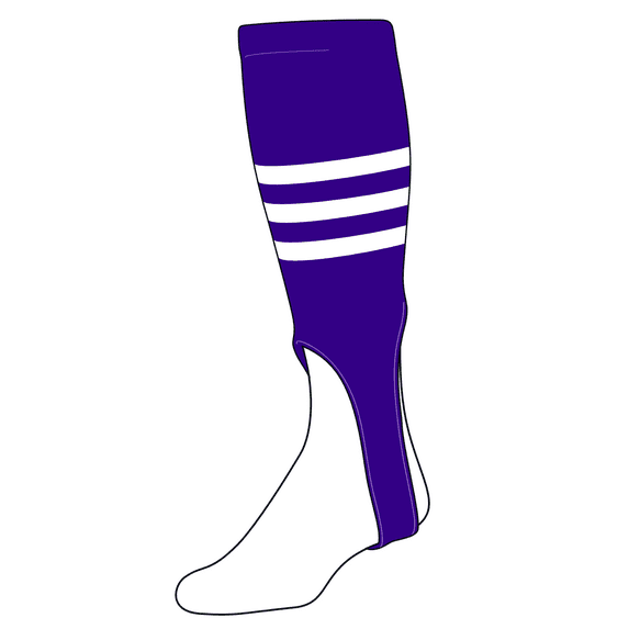 TCK Baseball Stirrups Large (300B, 7in) Purple, White