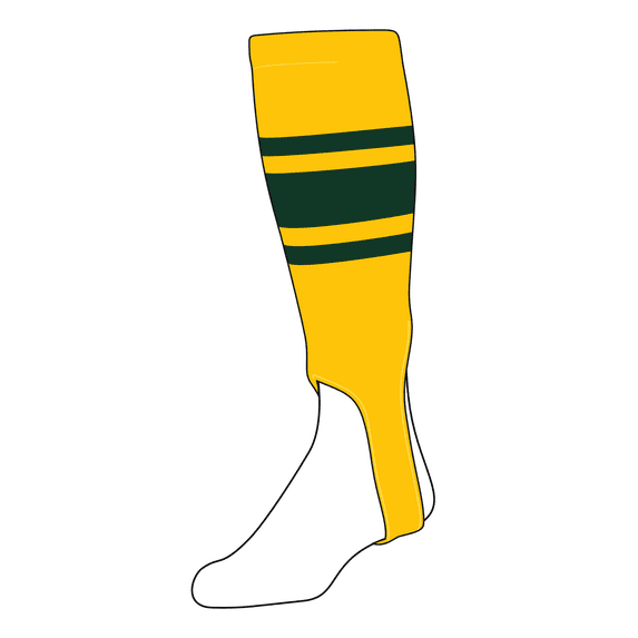 TCK Baseball Stirrups Large (300C, 5in) Gold, Dk Green