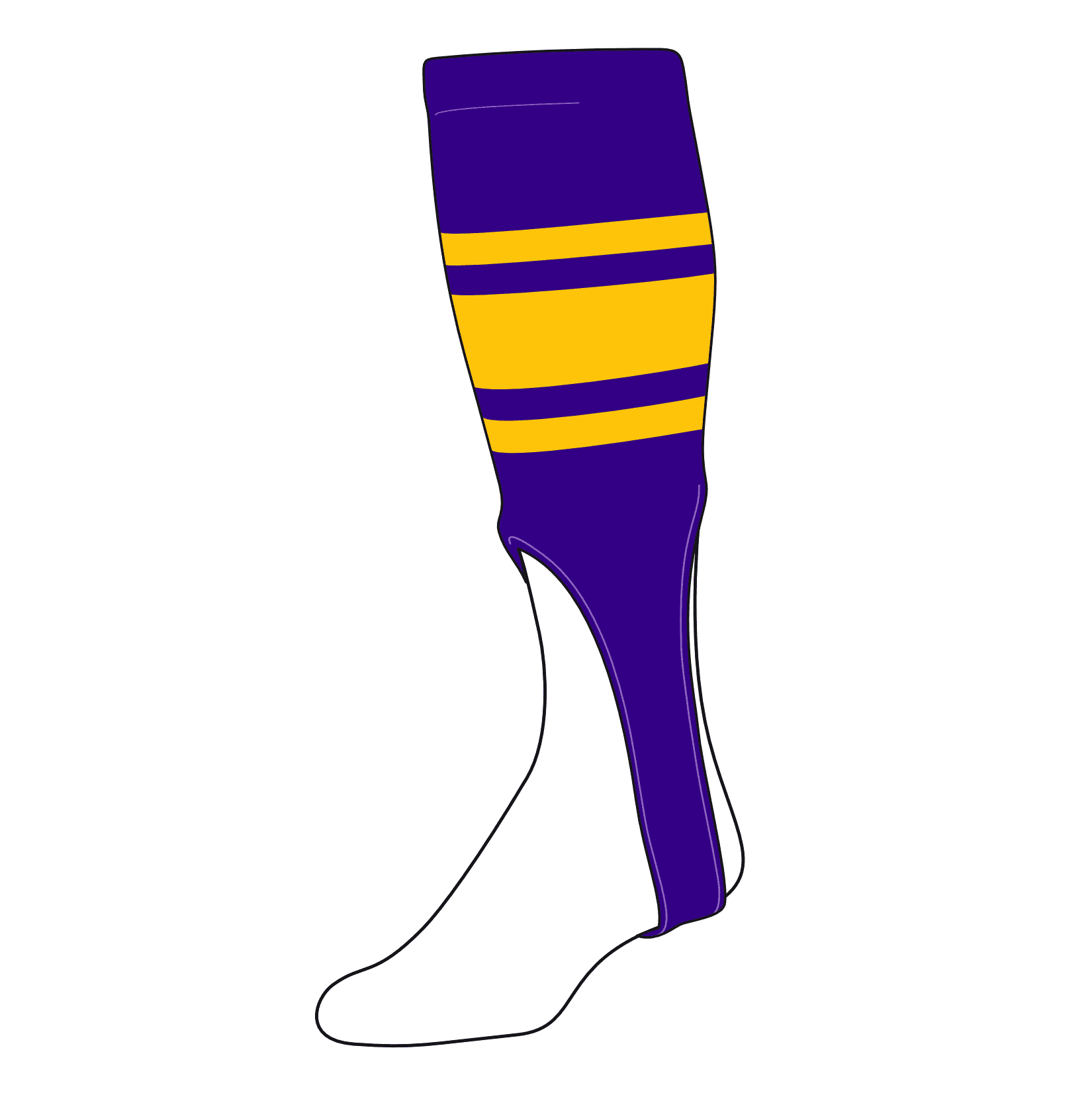 Chaussettes De Baseball TCK Stirrups Large (300C, 5in) - Vert Foncé Et Or