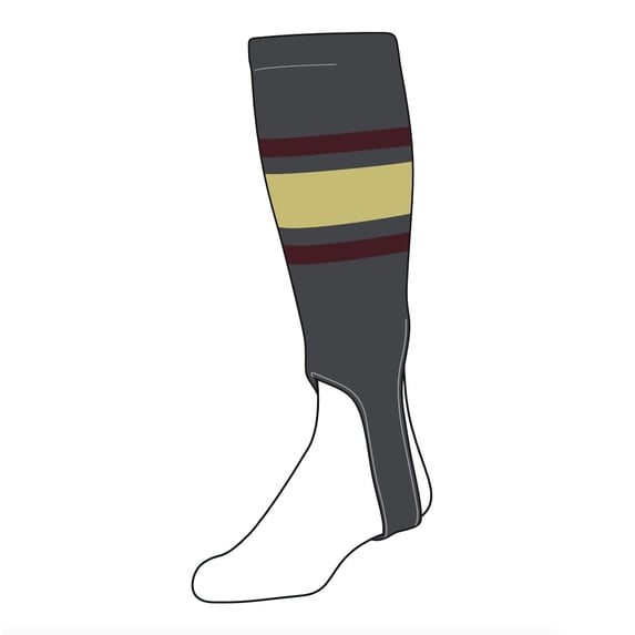 TCK Baseball Stirrups Large (300E, 5in) Graphite, Maroon, Vegas Gold