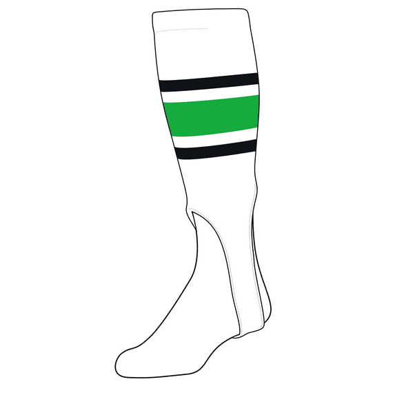 TCK Baseball Stirrups Large (300E, 7in) White, Black, Lime