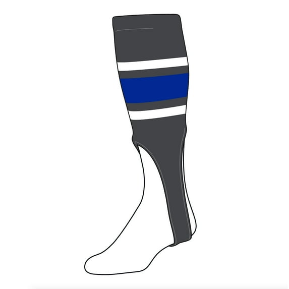 TCK Baseball Stirrups Large (300E, 9in) Graphite, White, Royal