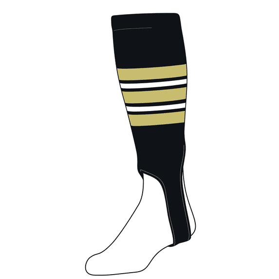 TCK Baseball Stirrups Large (300F, 5in) Black, Vegas Gold, White