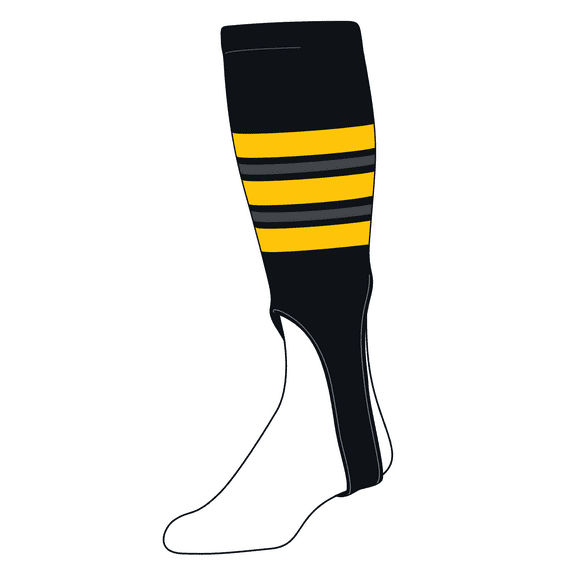 TCK Baseball Stirrups Large (300F, 7in) Black, Gold, Graphite