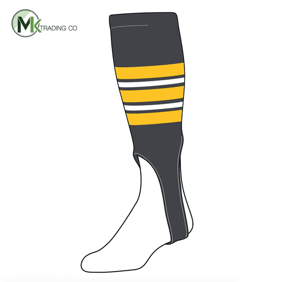 TCK Baseball Stirrups Large (300F, 7in) Graphite, Gold, White