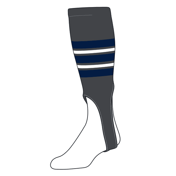 TCK Baseball Stirrups Large (300F, 7in) Graphite, Navy, White