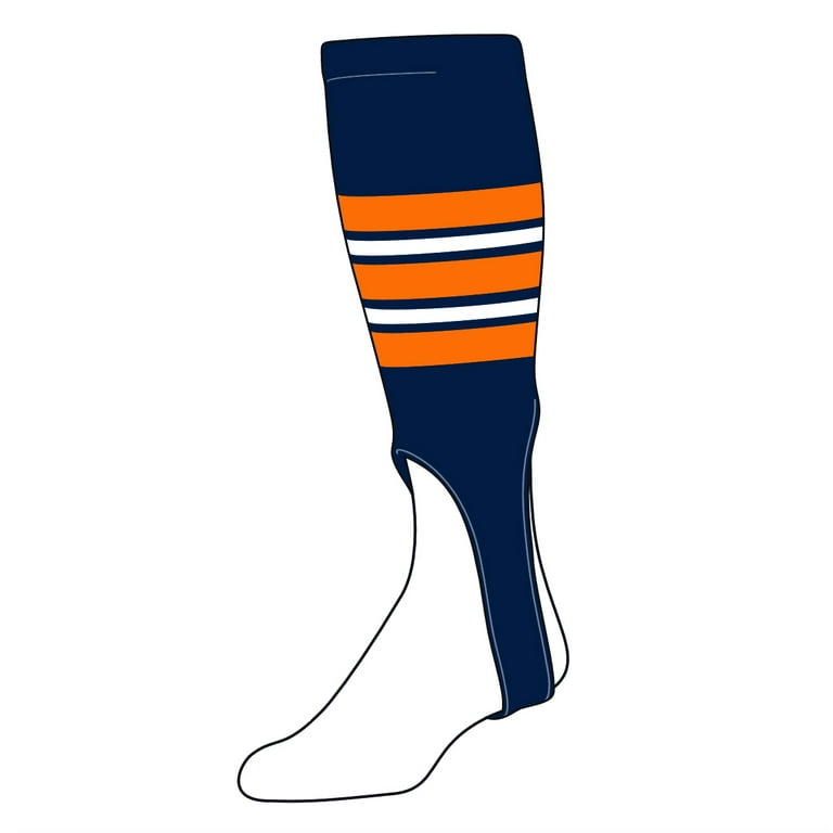 Chaussettes/baseball TCK Hommes Large (300E, 7in) – Orange, Blanc, Marron