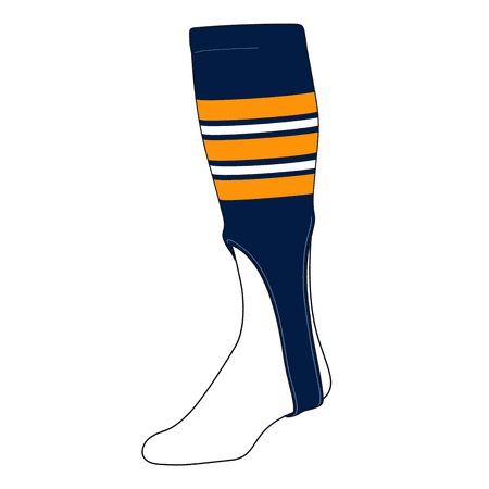 TCK Baseball Stirrups Large (300F, 9in) Navy, Dk Gold, White