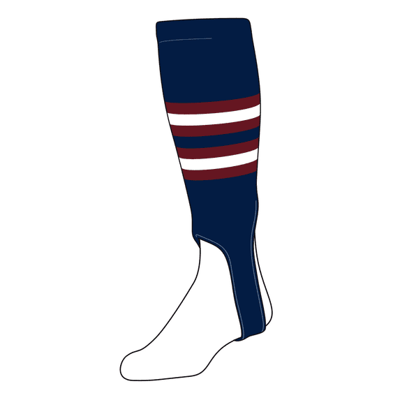 TCK Baseball Stirrups Large (300I, 5in) Navy, Cardinal, White