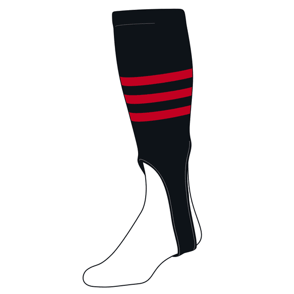 TCK Baseball Stirrups Medium (200B, 7in) Black, Red