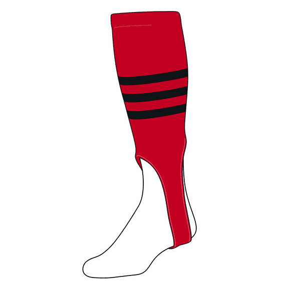 TCK Baseball Stirrups Medium (200B, 7in) Red, Black