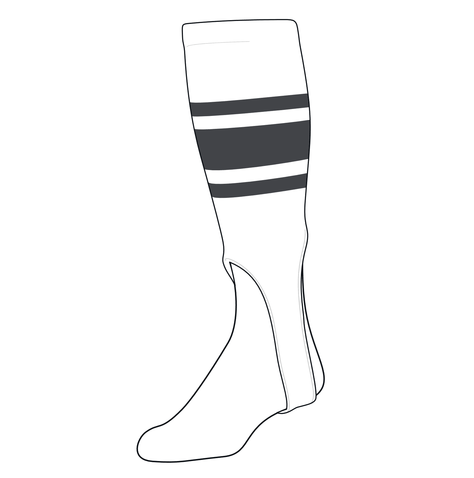 Jarretières Baseball TCK – Medium (7in) – Violet, Graphite, Blanc – Neuves