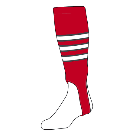 TCK Baseball Stirrups Medium (200D, 5in) Red, Graphite, White