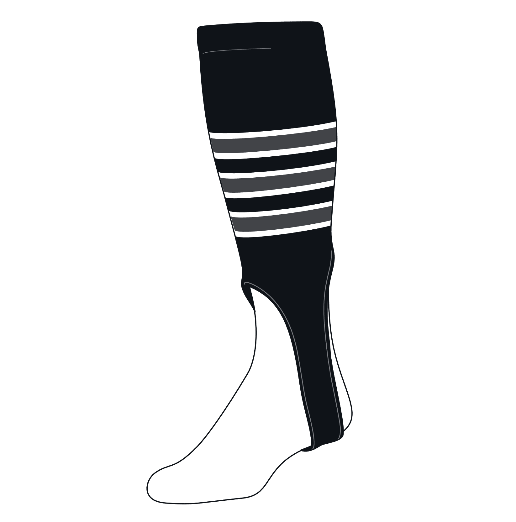 TCK Baseball Stirrups Medium (200D, 7in) Purple, Graphite