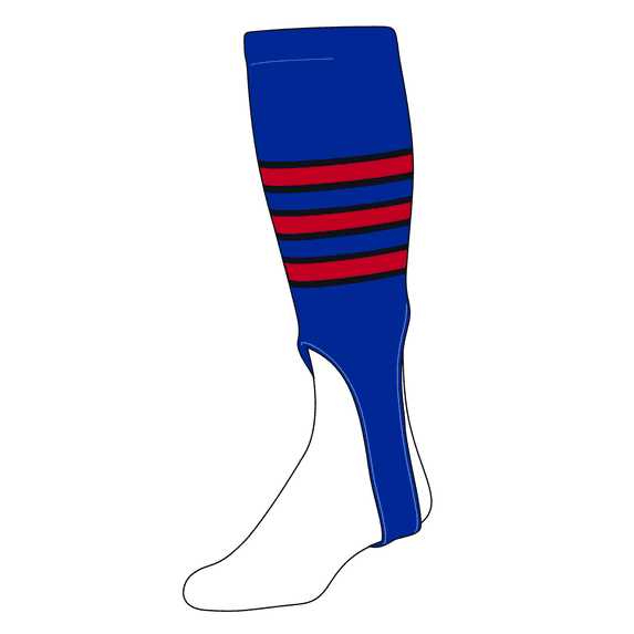 TCK Baseball Stirrups Medium (200D, 7in) Royal, Black, Red