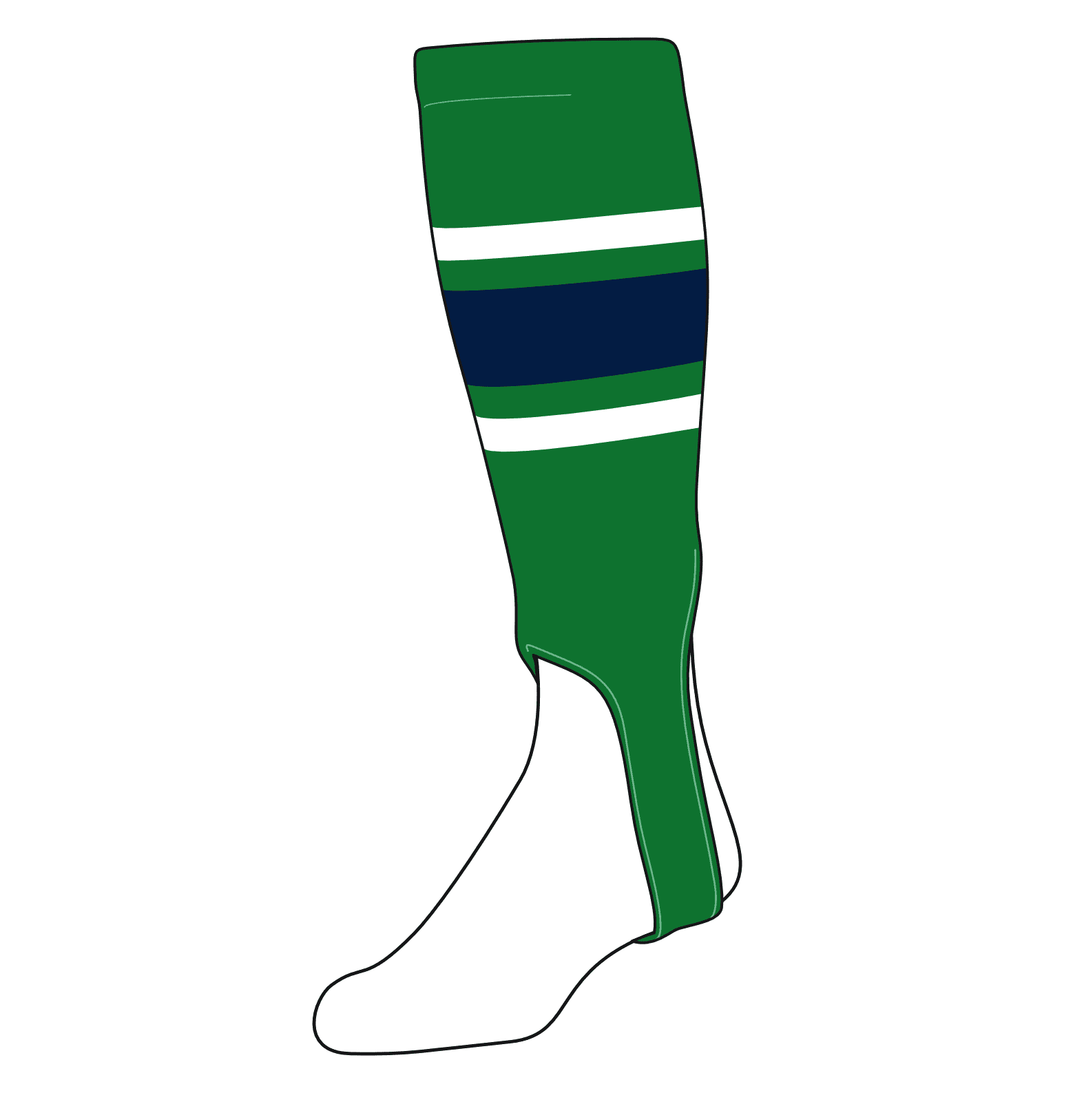 Jambières De Baseball TCK – Taille M (200F, 5in) – Navy, Vert Foncé, Blanc