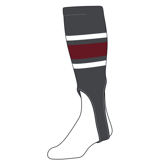 TCK Baseball Stirrups Medium (200E, 7in) Graphite, White, Cardinal