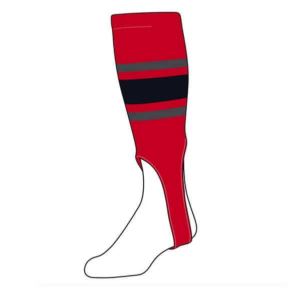 TCK Baseball Stirrups Medium (200E, 7in) Red, Graphite, Black