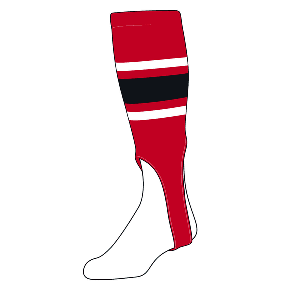 TCK Baseball Stirrups Medium (200E, 7in) Red, White, Black