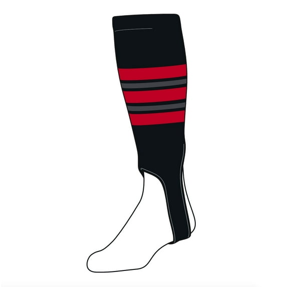 TCK Baseball Stirrups Medium (200F, 5in) Black, Red, Graphite