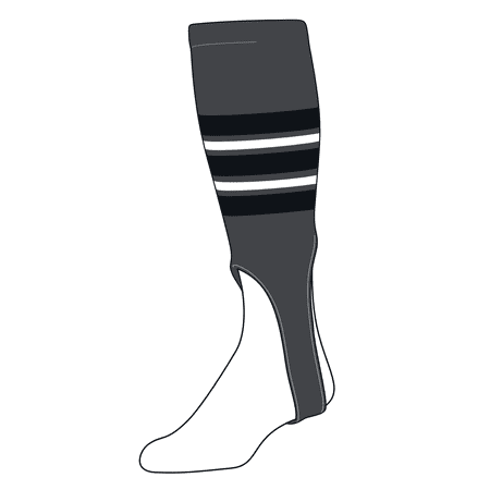 TCK Baseball Stirrups Medium (200F, 7in) Graphite, Black, White