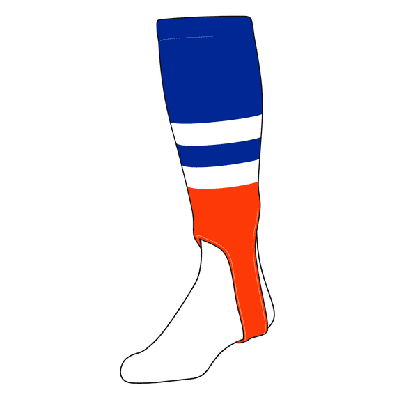 TCK Baseball Stirrups Medium (200G, 5in) Royal, White, Orange