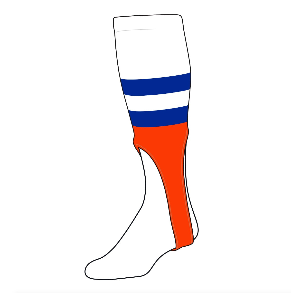 TCK Baseball Stirrups Medium (200E, 7in) White, Red, Royal