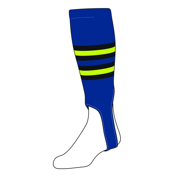 TCK Baseball Stirrups Medium (200I, 5in) Royal, Black, NEON Green