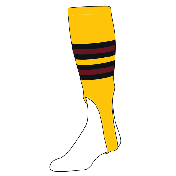 TCK Baseball Stirrups Medium (200I, 7in) Gold, Black, Cardinal