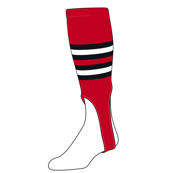 TCK Baseball Stirrups Medium (200I, 7in) Red, Black, White
