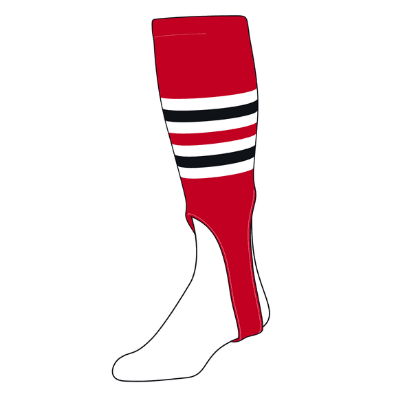 TCK Baseball Stirrups Small/Youth (100I, 6in) Red, White, Black