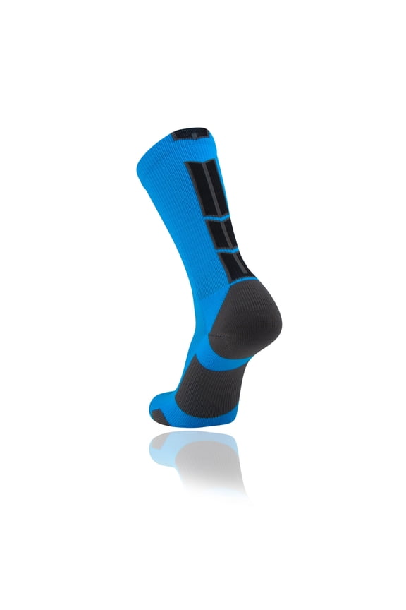 elite crew socks (electric blue/graphite/black, x-large)