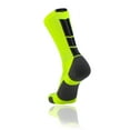 thumbnail image 1 of Neon Yellow Basketball Socks Boys Girls Youth Kids Womens Mens Basketball Socks Football, Baseline Crew (Yellow - Black, X-Large), 1 of 2