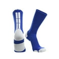 thumbnail image 1 of Blue Basketball Socks Boys Girls Youth Kids Womens Mens Basketball Socks Football, Baseline Crew (Royal Blue - White, X-Large), 1 of 2