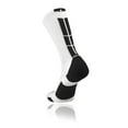 thumbnail image 1 of White Basketball Socks Boys Girls Youth Kids Womens Mens Basketball Socks Football, Baseline Crew (White - Black, X-Large), 1 of 2