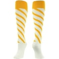 thumbnail image 1 of TCK Candy Stripe Knee High Softball Socks Soccer White/Gold/Gold Medium, 1 of 3