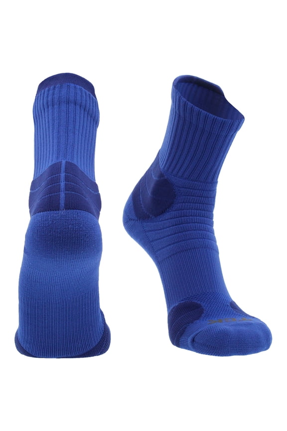 Crossover Basketball Socks Quarter Length (Royal, X-Large)