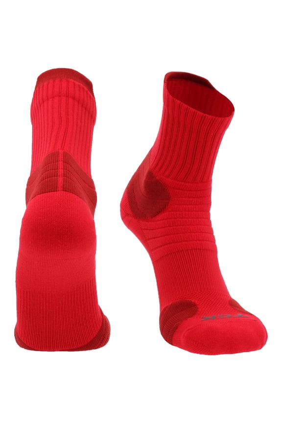 Crossover Quarter Socks - Scarlet