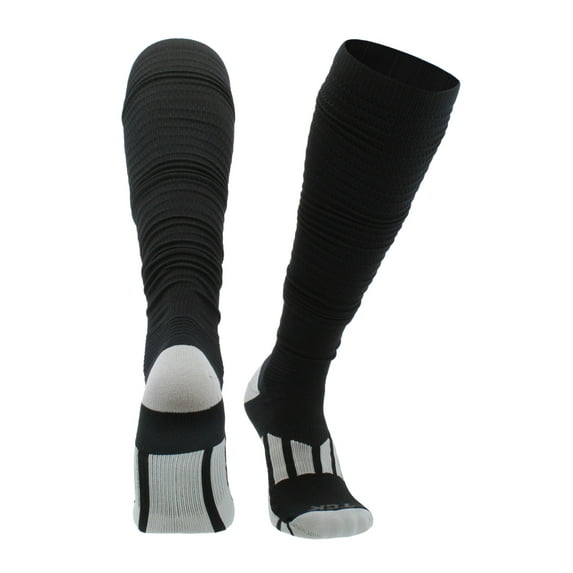 Black Football Scrunch Socks (Black, X-Large)