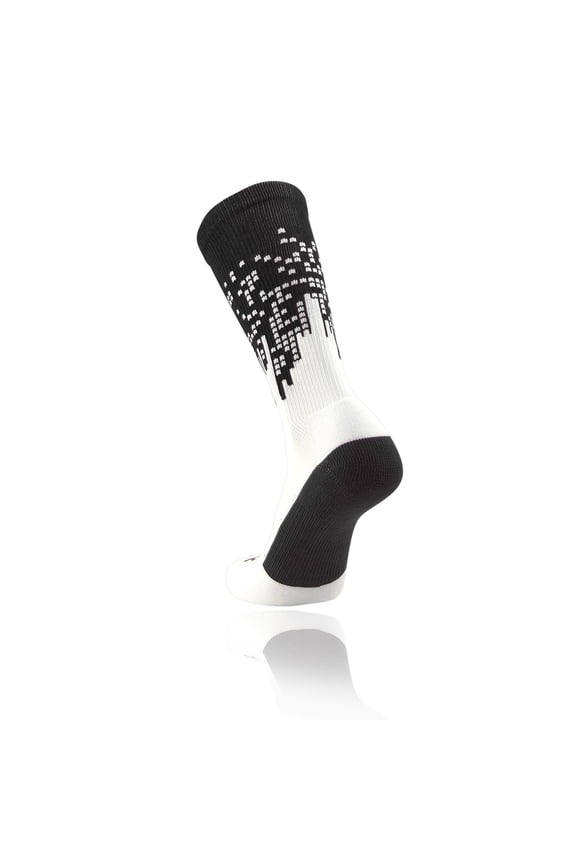 Downtown Elite Crew Socks - Basketball, Football, Lacrosse, Sport Style (Black White, Small (YOUTH 12-5, LADIES 4-7))