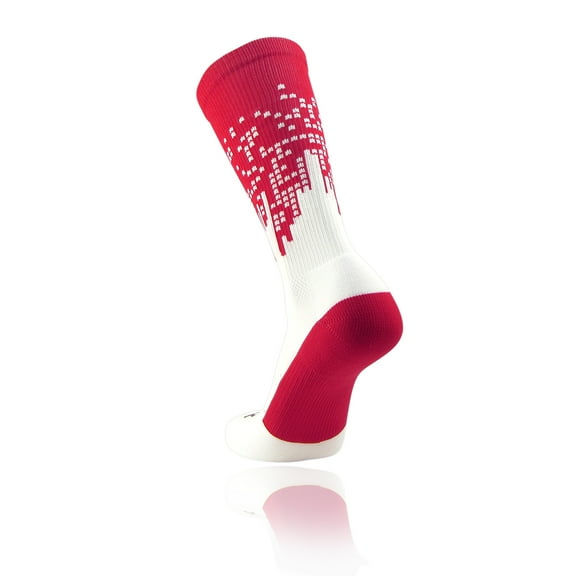 TCK Downtown Crew Socks - Scarlet White