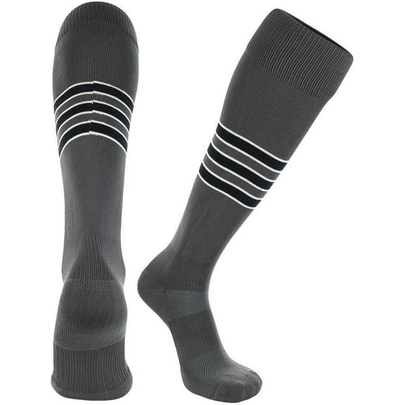 TCK Dugout Knee High Socks - Graphite White Black