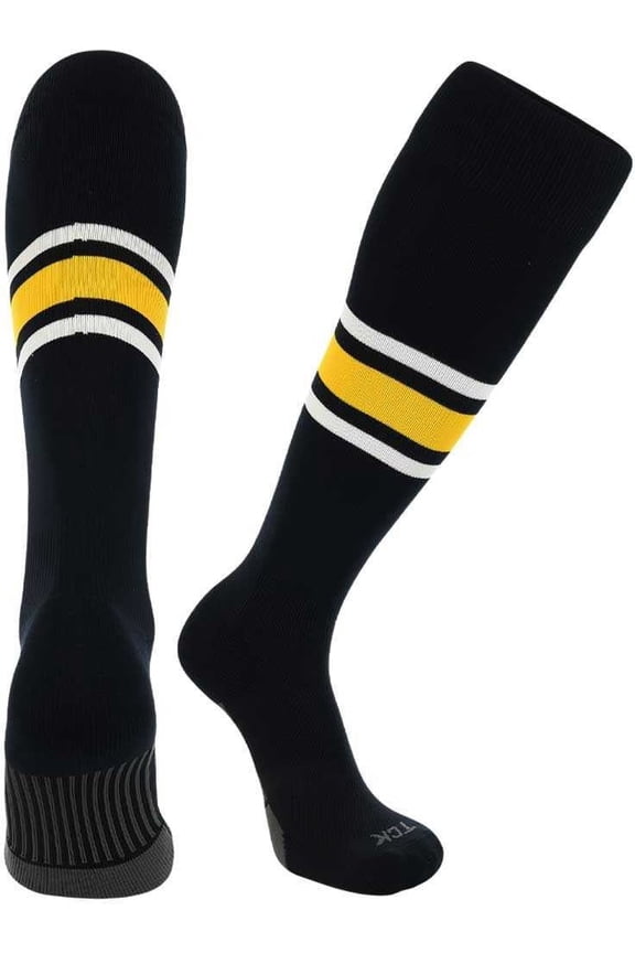 Dugout Knee High Socks Pattern E - Black White Gold