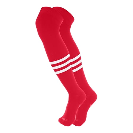 TCK Dugout Over-the-Knee Performance Socks - Scarlet/White, Medium