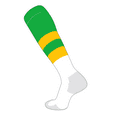 thumbnail image 1 of TCK Elite Baseball Football Knee High Striped Socks (G) Lime, Gold, White (M), 1 of 1