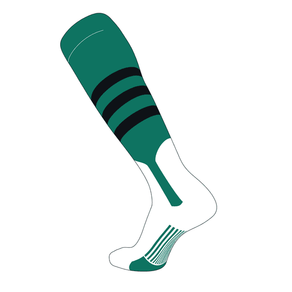 TCK Elite Baseball Knee High Stirrup Socks (B, 5in) Teal, Black (S)