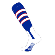 TCK Elite Baseball Knee High Stirrup Socks (D, 7in) Royal, Red, White (XL)