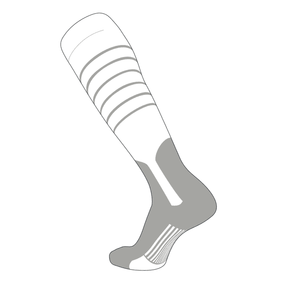 TCK Elite Baseball Knee High Stirrup Socks (D, 7in) White, Grey, White, Grey (White, Grey, M)