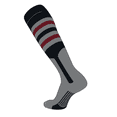 thumbnail image 1 of TCK Elite Baseball Knee High Stirrup Socks (I, 9in) Black, Dk Grey, Cardinal, Dk Grey (S), 1 of 1
